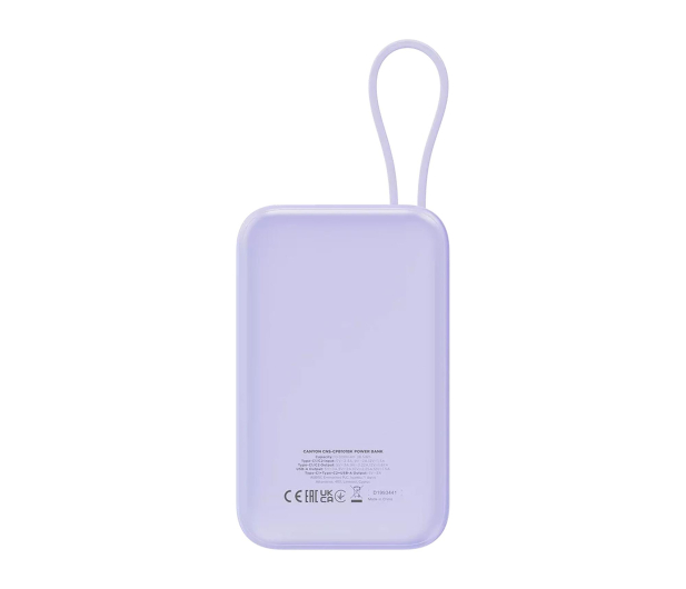 CANYON Powerbank OnPower 101 z kablem 10000 mAh PD22.5W Fioletowy - 1320626 - zdjęcie 4
